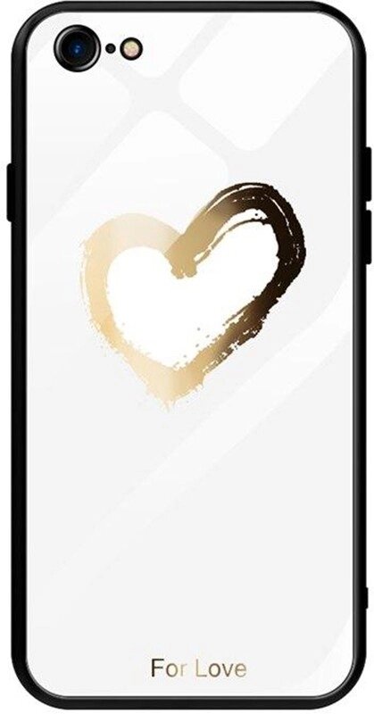Чехол-накладка TOTO Glass Fashionable Case Apple iPhone 7/8/SE 2020 Heart on White від компанії Shock km ua - фото 1
