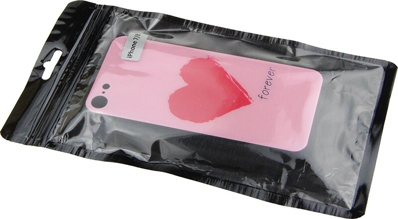 Чехол-накладка TOTO Glass Fashionable Case Apple iPhone 7/8/SE 2020 Red Heart on Pink від компанії Shock km ua - фото 1