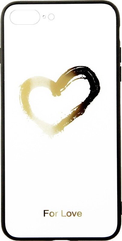 Чехол-накладка TOTO Glass Fashionable Case Apple iPhone 7 Plus/8 plus Heart on White від компанії Shock km ua - фото 1
