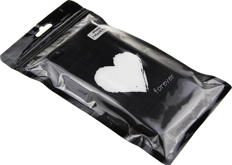 Чехол-накладка TOTO Glass Fashionable Case Apple iPhone 7 Plus/8 Plus White Heart on Black від компанії Shock km ua - фото 1