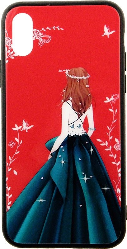 Чехол-накладка TOTO Glass Fashionable Case Apple iPhone XS Green Dress Girl від компанії Shock km ua - фото 1