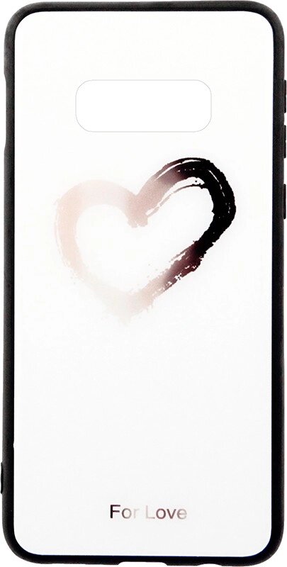 Чехол-накладка TOTO Glass Fashionable Case Samsung Galaxy S10e Heart on White від компанії Shock km ua - фото 1