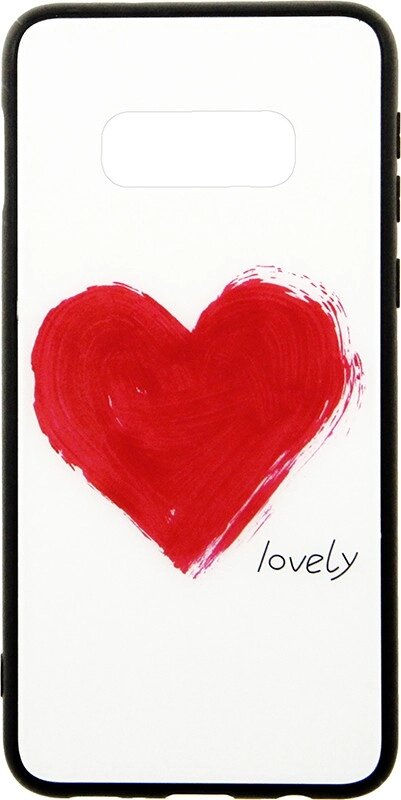 Чехол-накладка TOTO Glass Fashionable Case Samsung Galaxy S10e Red Heart on White від компанії Shock km ua - фото 1