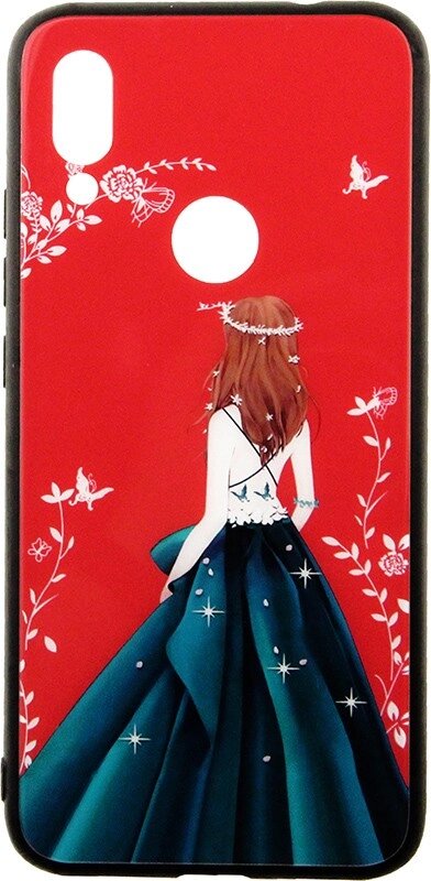 Чехол-накладка TOTO Glass Fashionable Case Xiaomi Redmi 7 Green Dress Girl від компанії Shock km ua - фото 1