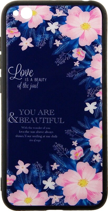 Чехол-накладка TOTO Glass Fashionable Case Xiaomi Redmi Go Flower on Blue від компанії Shock km ua - фото 1