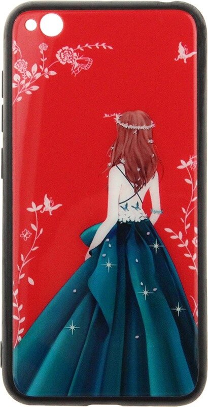 Чехол-накладка TOTO Glass Fashionable Case Xiaomi Redmi Go Green Dress Girl від компанії Shock km ua - фото 1