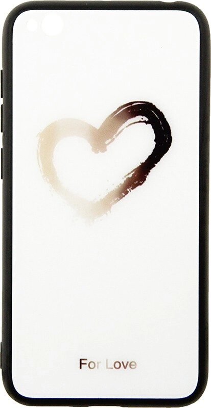 Чехол-накладка TOTO Glass Fashionable Case Xiaomi Redmi Go Heart on White від компанії Shock km ua - фото 1