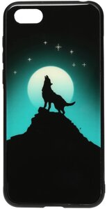 Чехол-накладка TOTO Night Light Print Glass Case Huawei Y5 2018 Howling Wolf