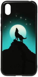 Чехол-накладка TOTO Night Light Print Glass Case Huawei Y5 2019 Howling Wolf