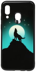 Чехол-накладка TOTO Night Light Print Glass Case Samsung Galaxy A40 Howling Wolf
