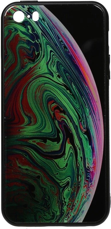 Чехол-накладка TOTO Print Glass Space Case Apple iPhone SE/5s/5 Green від компанії Shock km ua - фото 1