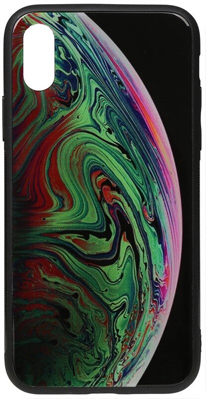 Чехол-накладка TOTO Print Glass Space Case Apple iPhone XS Max Green від компанії Shock km ua - фото 1