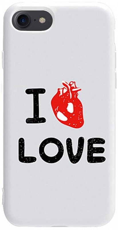 Чехол-накладка TOTO Pure TPU 2mm Print Case Apple iPhone 7/8/SE 2020 #42 Love Heart White від компанії Shock km ua - фото 1
