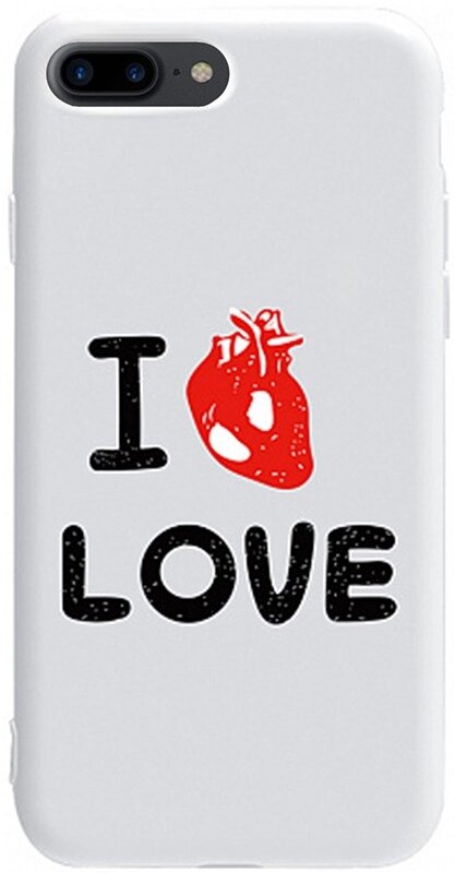 Чехол-накладка TOTO Pure TPU 2mm Print Case Apple iPhone 7 Plus/8 Plus #42 Love Heart White від компанії Shock km ua - фото 1