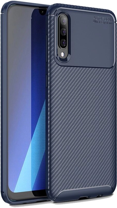 Чехол-накладка TOTO TPU Carbon Fiber 1,5mm Case Samsung Galaxy A70 Dark Blue від компанії Shock km ua - фото 1
