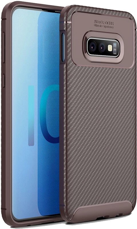 Чехол-накладка TOTO TPU Carbon Fiber 1,5mm Case Samsung Galaxy S10e Coffee від компанії Shock km ua - фото 1