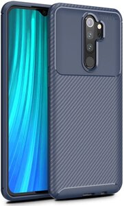 Чехол-накладка TOTO TPU Carbon Fiber 1,5mm Case Xiaomi Redmi Note 8 Pro Dark Blue