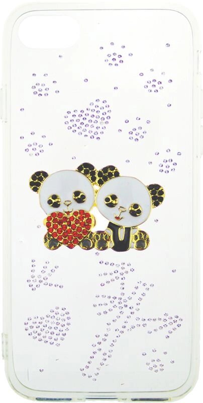 Чехол-накладка TOTO TPU case with stones iPhone 7/8/SE 2020 Panda Transparent від компанії Shock km ua - фото 1