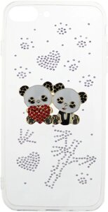 Чехол-накладка TOTO TPU case with stones iPhone 7 Plus/8 Plus Panda Transparent