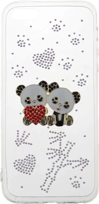 Чехол-накладка TOTO TPU case with stones iPhone SE/5/5S Panda Transparent від компанії Shock km ua - фото 1
