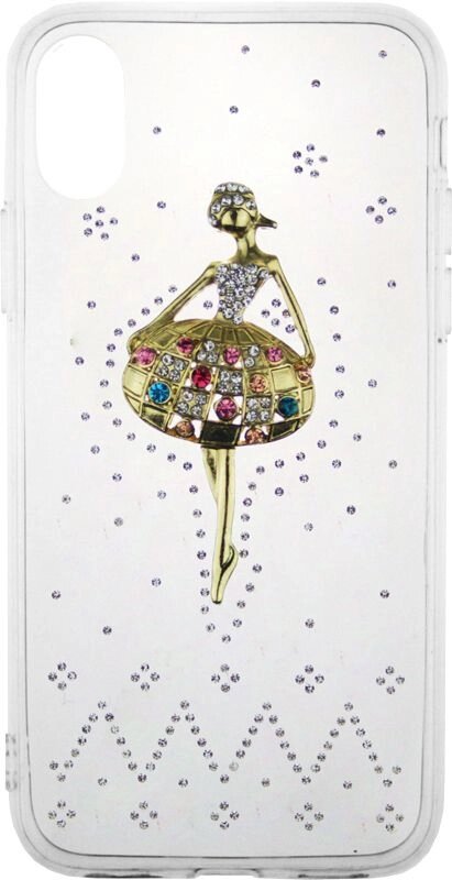 Чехол-накладка TOTO TPU case with stones iPhone X Ballerina Transparent від компанії Shock km ua - фото 1