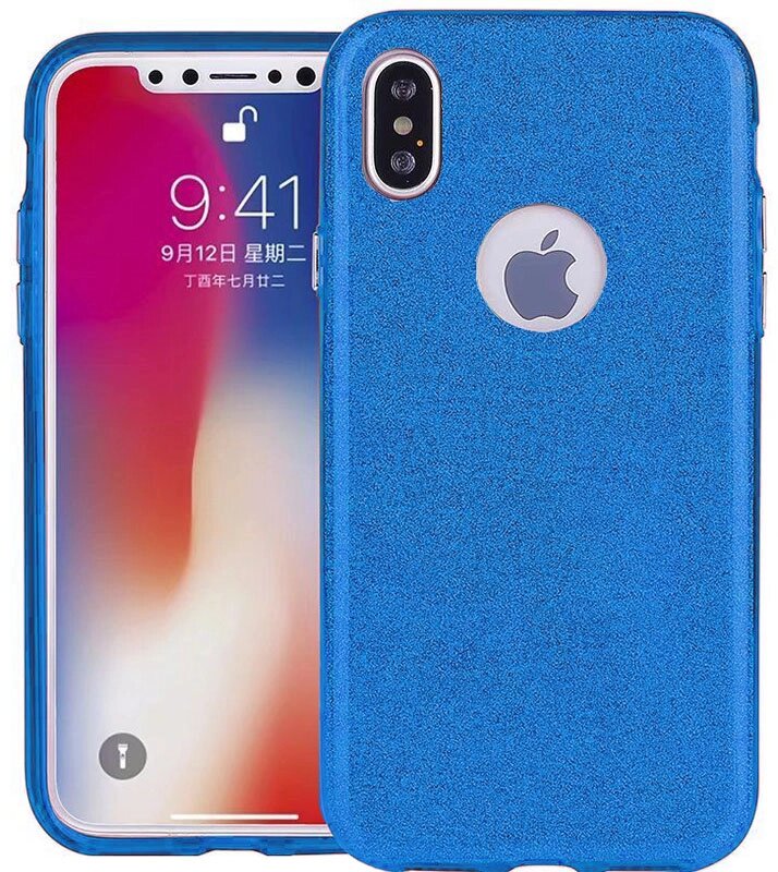 Чехол-накладка TOTO TPU Shine Case iPhone X Blue від компанії Shock km ua - фото 1