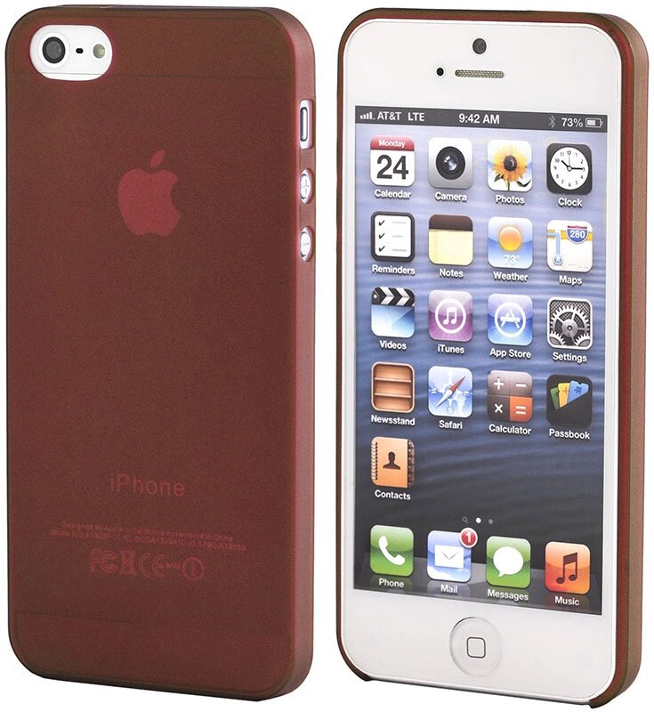Чехол-накладка TOTO Ultra Thin TPU Case iPhone 5/5S/SE Red від компанії Shock km ua - фото 1