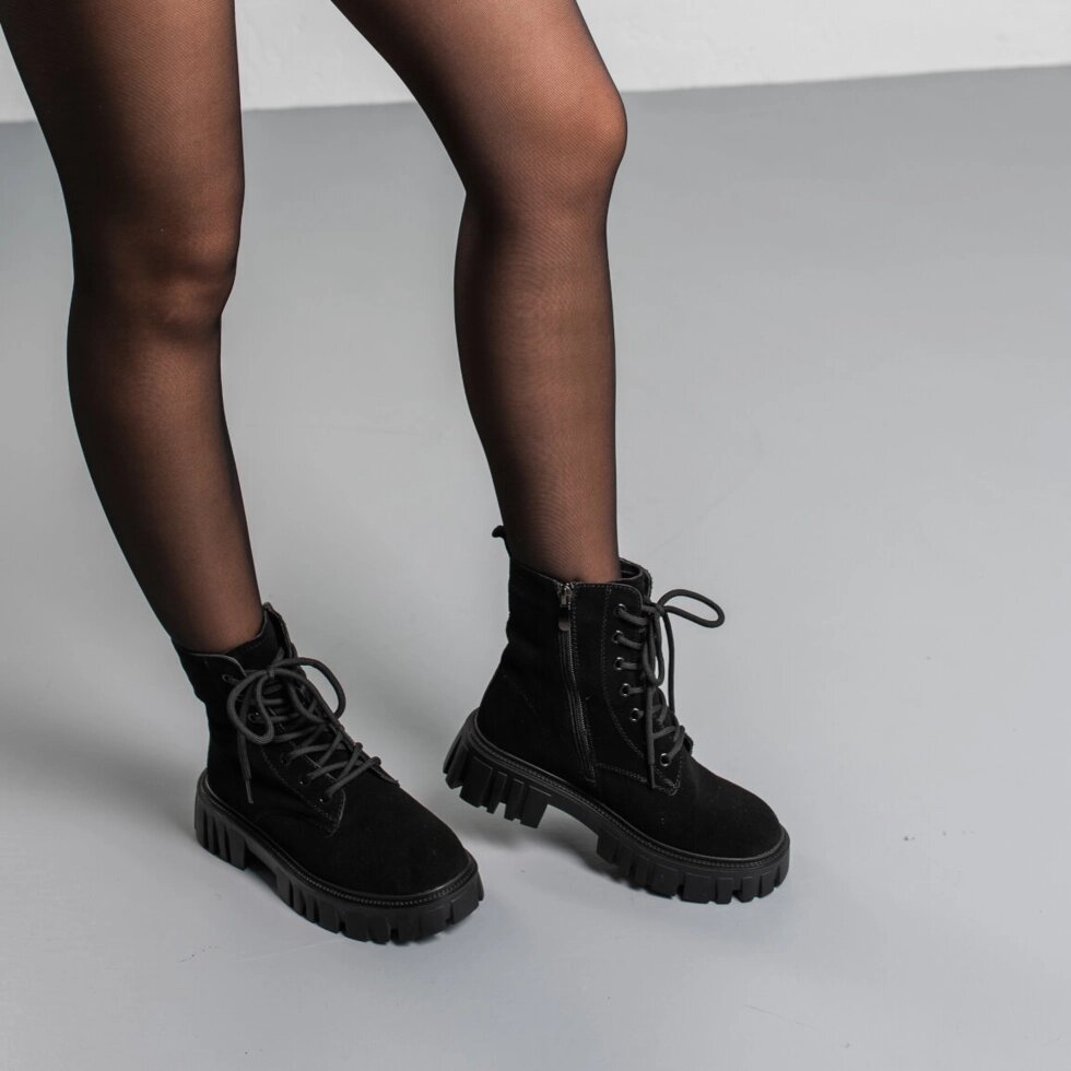 Черевики жіночі Fashion Pip 3807 39 розмір 25 см Чорний від компанії Shock km ua - фото 1