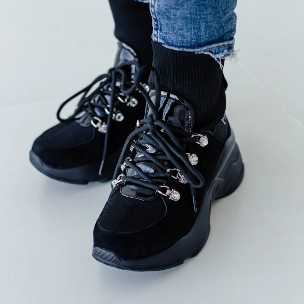 Черевики жіночі зимові Fashion Zlata 3335 38 розмір 24,5 см Чорний від компанії Shock km ua - фото 1