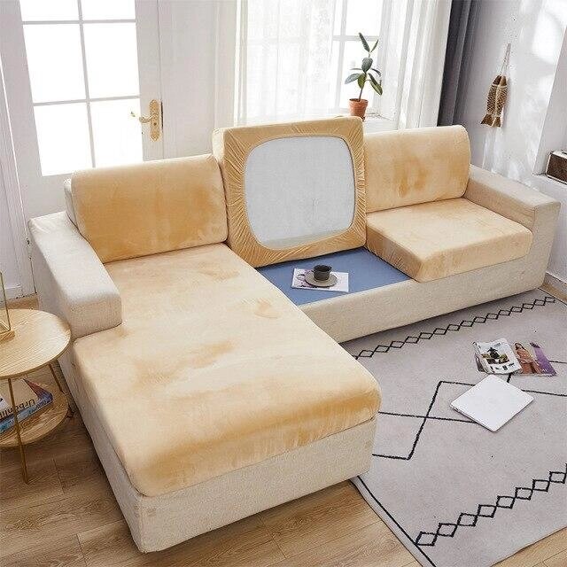 Чохли на дивані подушки - сидіння Homytex 50*70 (50/70)+20 см. Бежевий від компанії Shock km ua - фото 1