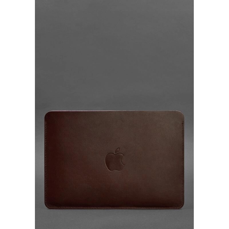 Чохол із натуральної шкіри для MacBook 13 дюйм Бордовий від компанії Shock km ua - фото 1