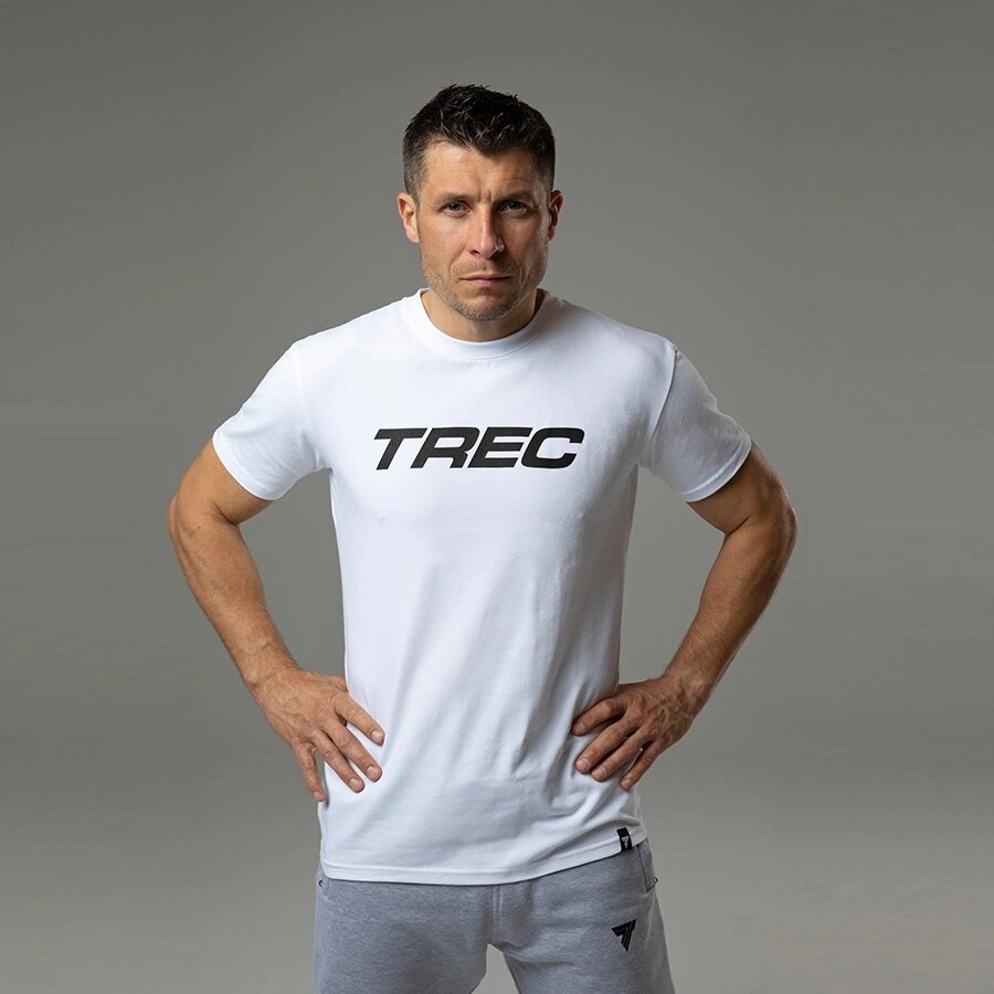 Чоловіча футболка Trec Nutrition Basic 129, White XL від компанії Shock km ua - фото 1