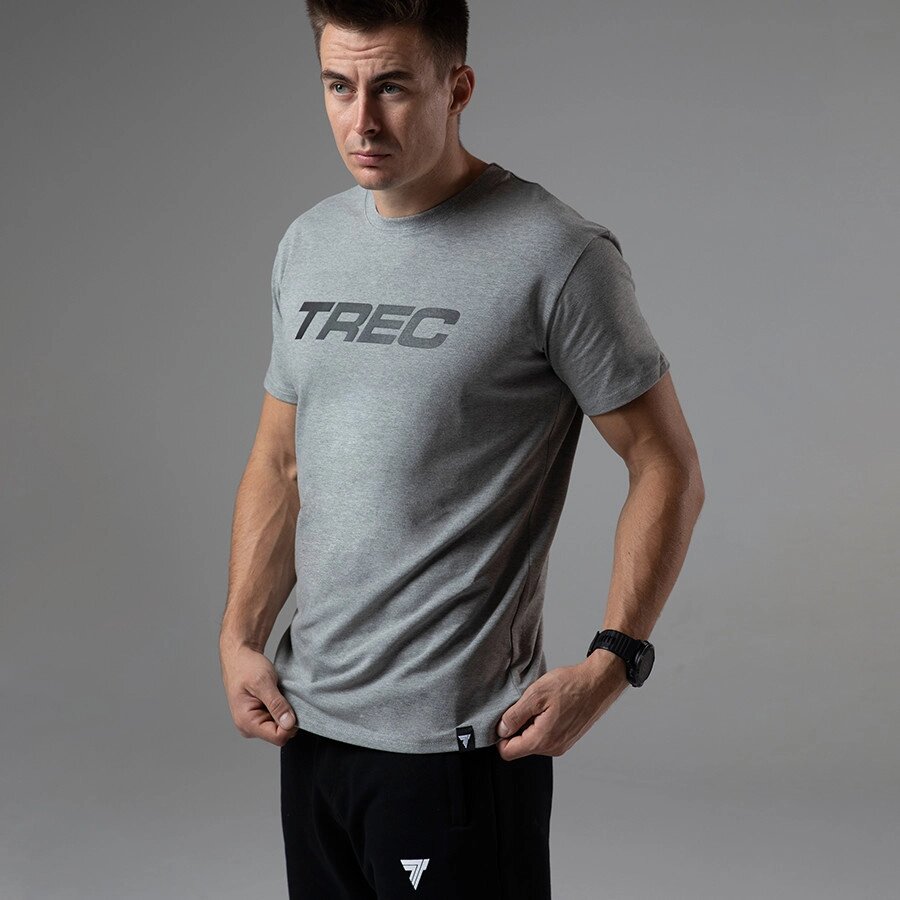 Чоловіча футболка Trec Nutrition Basic 130, Grey XL від компанії Shock km ua - фото 1