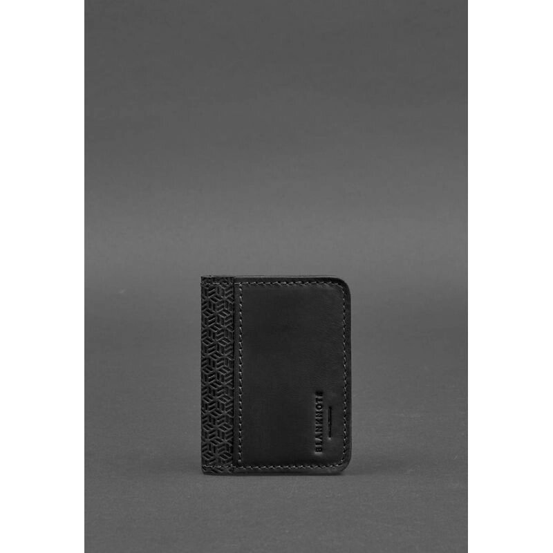 Чоловіча шкіряна обкладинка для ID-паспорта і водійських прав 4.0 Карбон чорна від компанії Shock km ua - фото 1