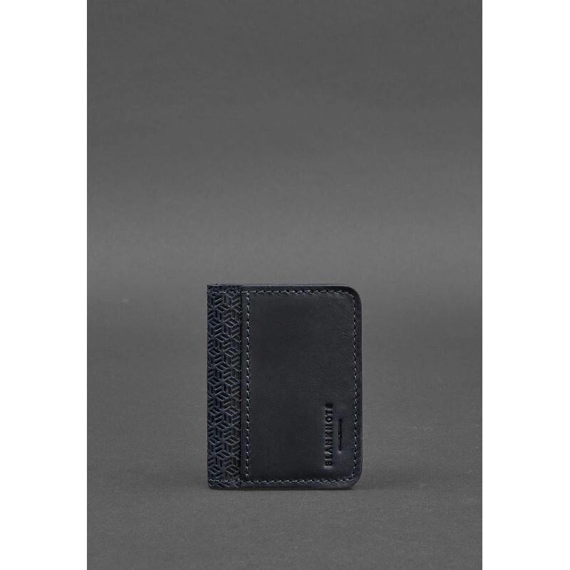 Чоловіча шкіряна обкладинка для ID-паспорта і водійських прав 4.0 Карбон синя від компанії Shock km ua - фото 1