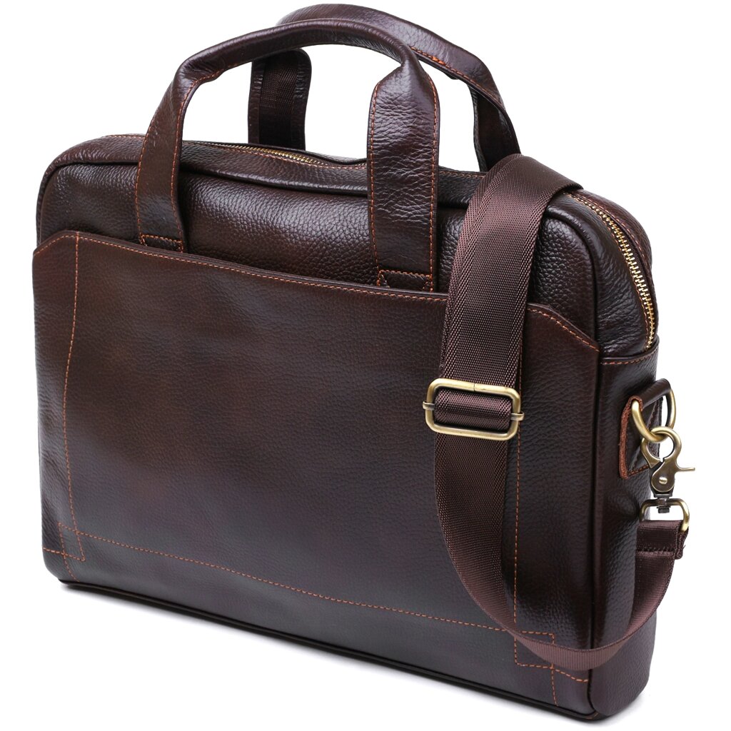 Чоловіча шкіряна сумка-портфель Vintage 20679 Коричневий від компанії Shock km ua - фото 1
