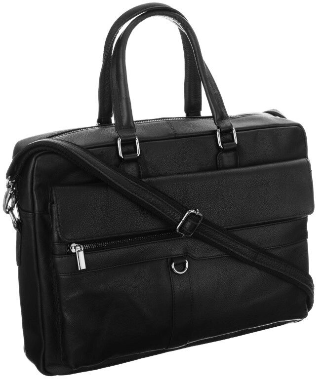 Чоловіча сумка, портфель для ноутбука з натуральної шкіри Always Wild чорна від компанії Shock km ua - фото 1