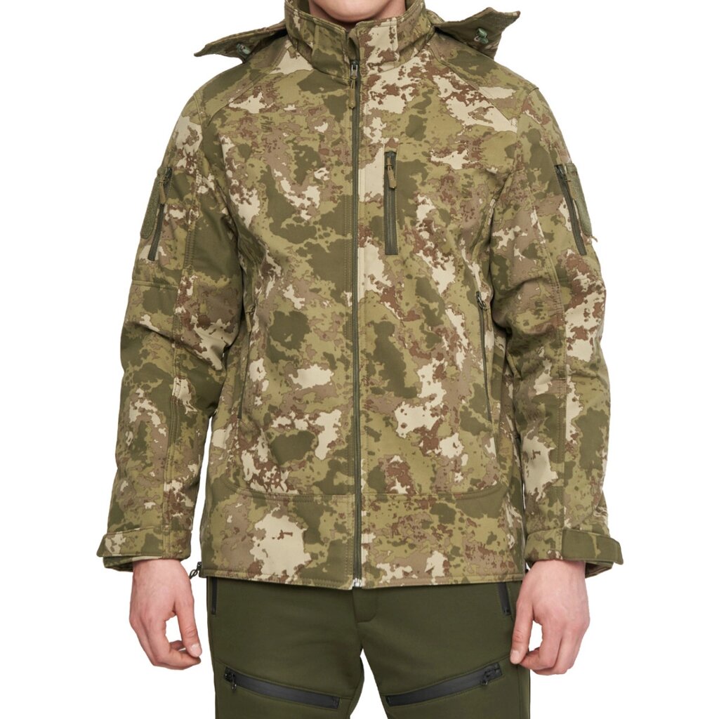 Чоловіча тактична куртка з 6 карманами Combat Мультикам Soft Shell Туреччина Софтшел розмір L від компанії Shock km ua - фото 1