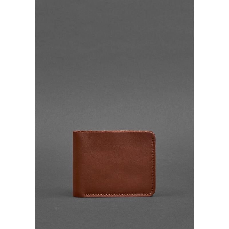 Чоловіче шкіряне портмоне 4.1 (4 кишені) світло-коричневе від компанії Shock km ua - фото 1