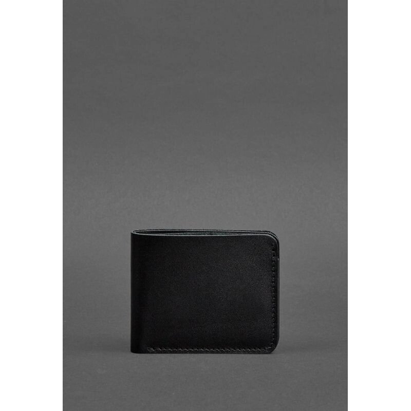 Чоловіче шкіряне портмоне 4.1 (4 кишені) вугільно-чорне від компанії Shock km ua - фото 1