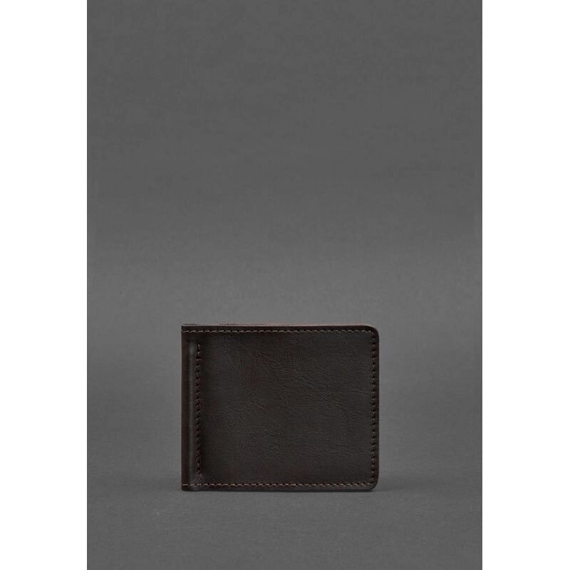 Чоловіче шкіряне портмоне коричневе 1.0 затиск для грошей від компанії Shock km ua - фото 1