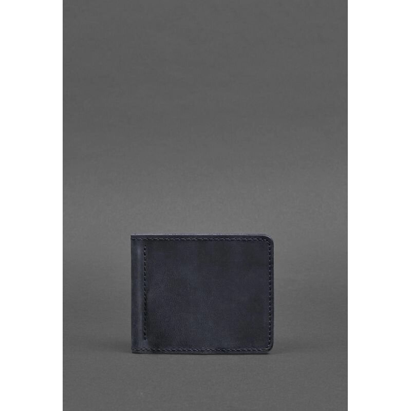 Чоловіче шкіряне портмоне синє 1.0 затиск для грошей від компанії Shock km ua - фото 1
