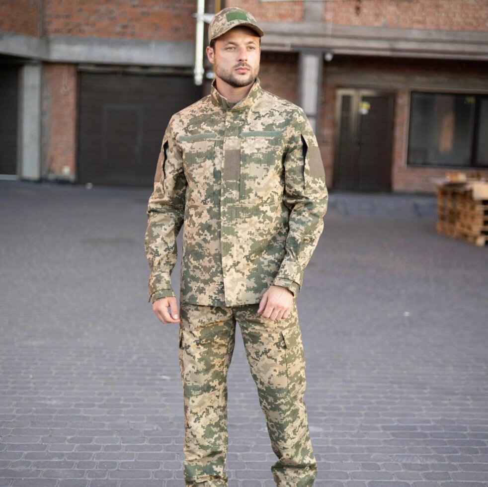 Чоловічий армійський костюм для ЗСУ тактична форма ріп-стоп Україна Піксель 7113 52 розмір від компанії Shock km ua - фото 1