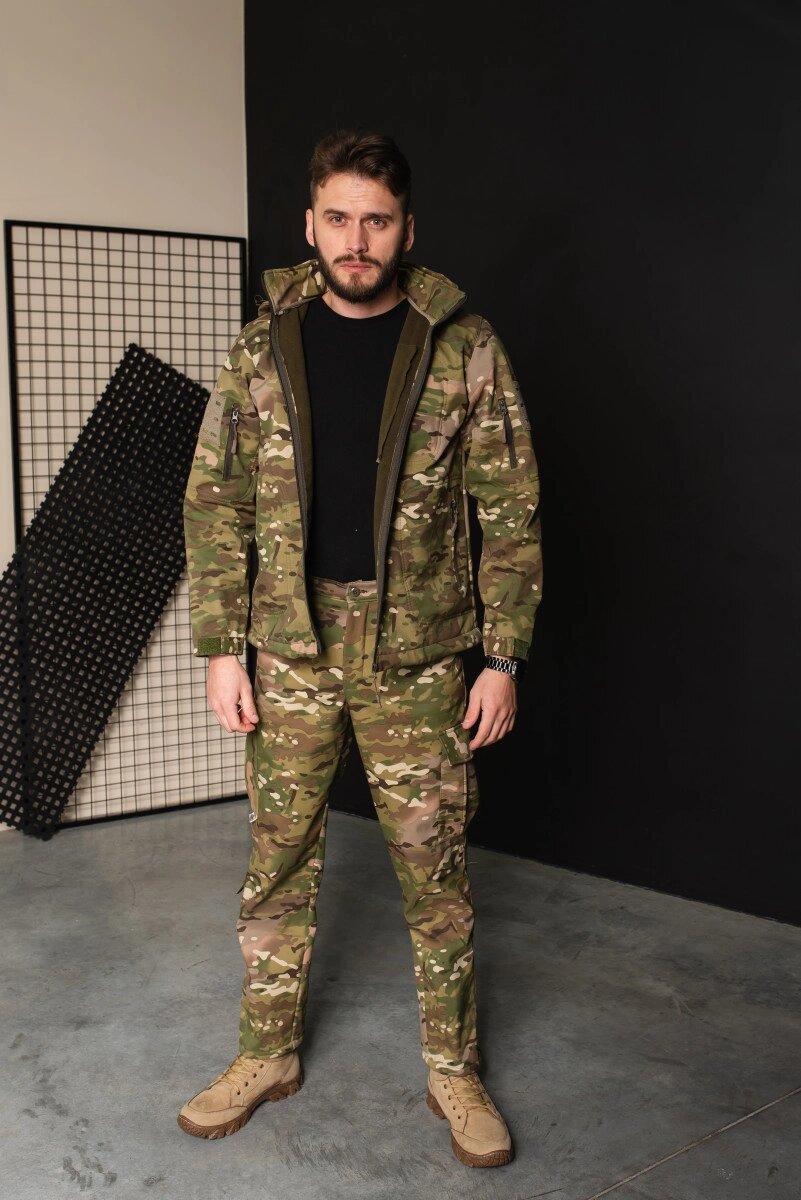 Чоловічий армійський костюм тактична форма на флісі Мультикам Туреччина ЗСУ 8655 M хакі від компанії Shock km ua - фото 1