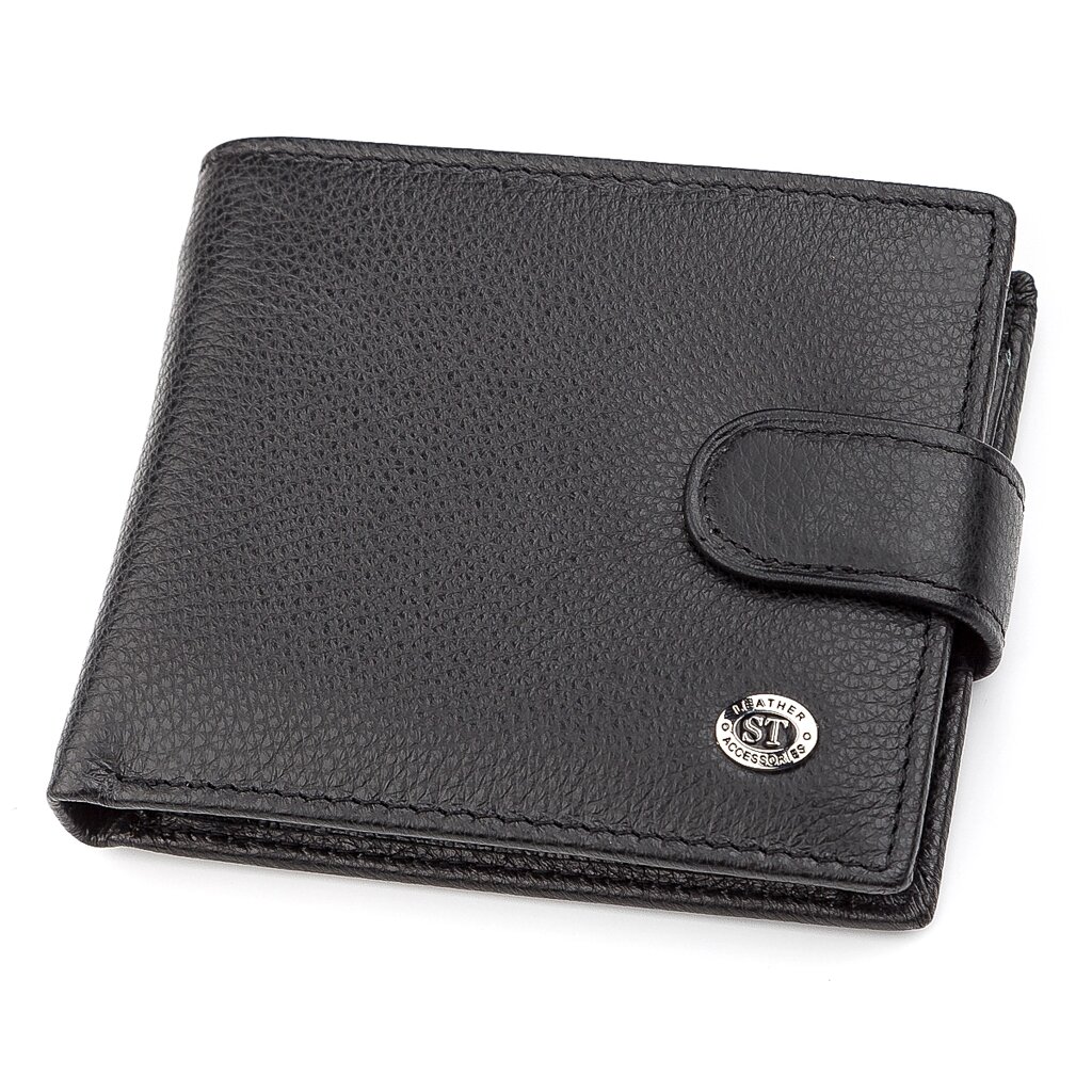 Чоловічий гаманець ST Leather 18311 (ST103) Чорний від компанії Shock km ua - фото 1