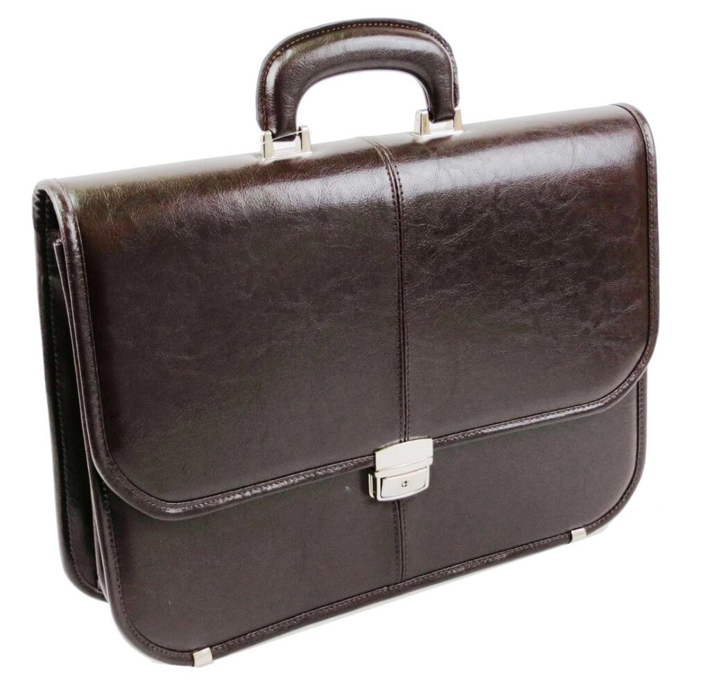 Чоловічий портфель з екошкіри JPB, TE-40 коричневий від компанії Shock km ua - фото 1