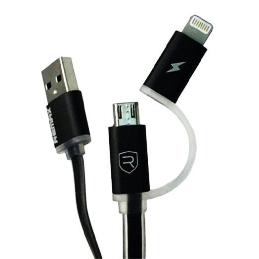 Combo 2-in-1 кабель Lightning/micro USB, 1м black Aurora Combo Remax 300701 від компанії Shock km ua - фото 1