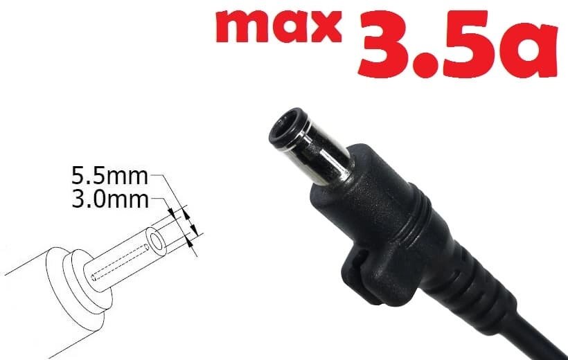 Dc кабель до блоку живлення 5.5x3.0 or 5.0x3.0mm (+pin) (3.5a) (1.2m) (B class) 1 день гар. від компанії Shock km ua - фото 1