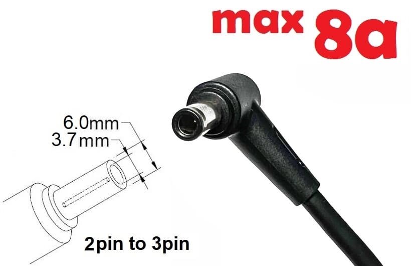 Dc кабель до блоку живлення 6.0x3.7mm (+pin) (8a) (1.2m) (A class) 1 день гар. від компанії Shock km ua - фото 1