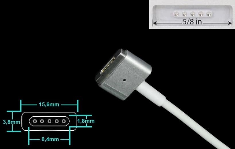 Dc кабель до блоку живлення MagSafe 2 (5a) (1.8m) (A class) 1 день гар. від компанії Shock km ua - фото 1